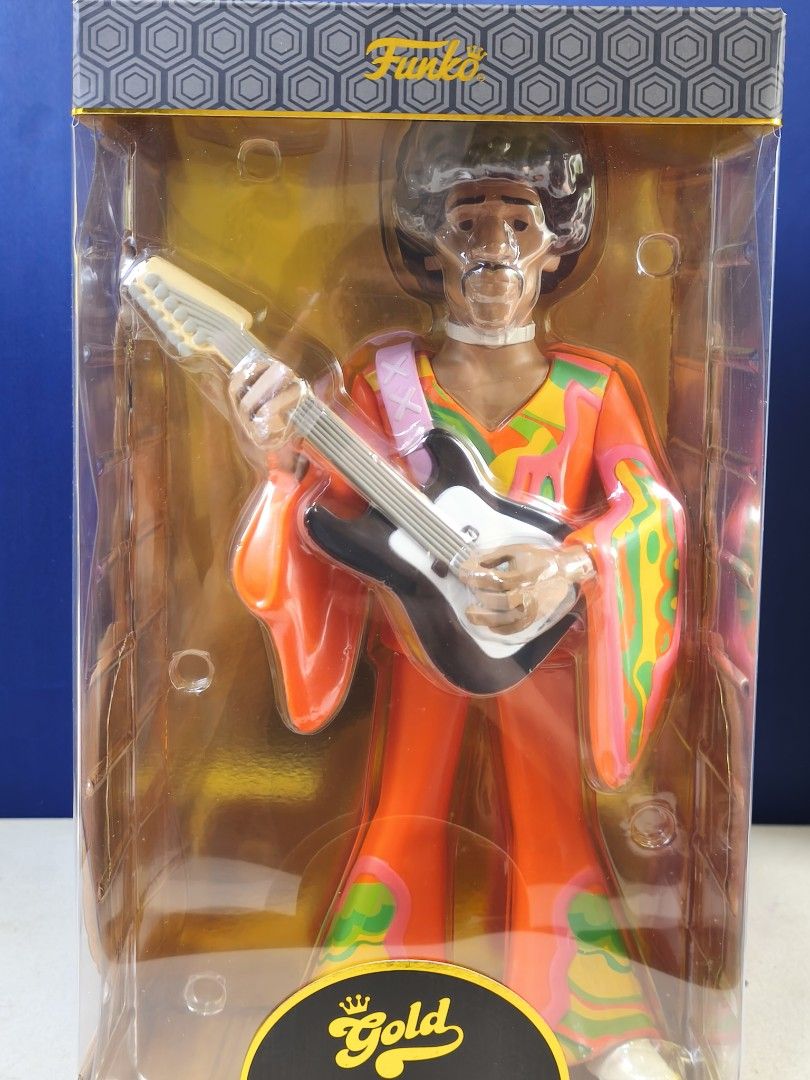 Funko The Gold Jimi Hendrix Vinyl Figure (Category: Designer & Blind Box Toys) located in Makati City. Submitted by jetpiraterecords (Listing ID 1446872935, Image 3). Description: - Funko Gold Collection: Jimi Hendrix vinyl figure - Iconic pose: Playing his guitar - Brand new in original packaging - Must-have for any collector - 12 inch vinyl .