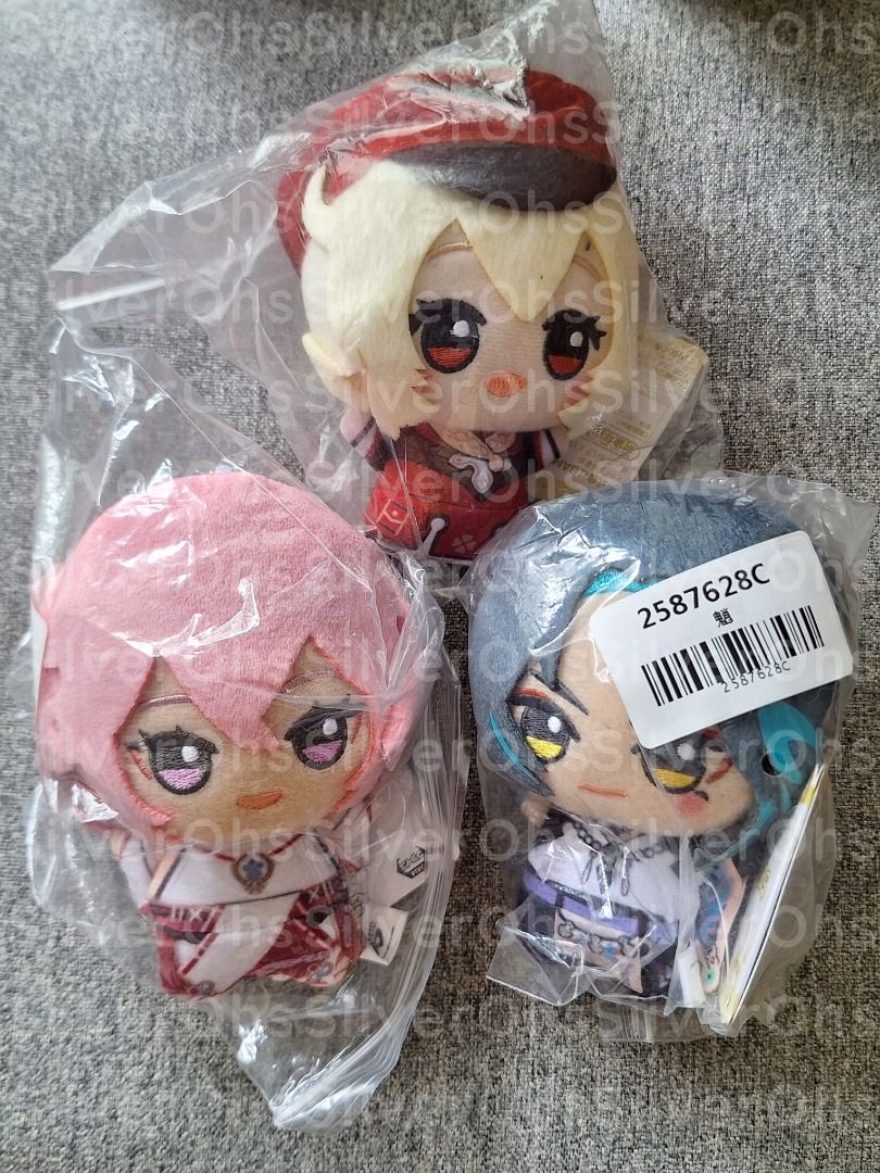 Genshin Impact - Chibigurumi (1st release) - Authentic (Category: Figurines & Statues) located in Makati City. Submitted by slvrsells (Listing ID 1446854060, Image 2). Description: PHP 600 each character Available: > Klee > Yae Miko SOLD: > Diluc > Xiao > Raiden Shogun > Kaeya ✅ Items are authentic ✅ Still has tag on, no plastic / with plastic ✅ Feel free to message me if interested to buy or have questions ✅ Location: Get it on-hand now at 📍 Co