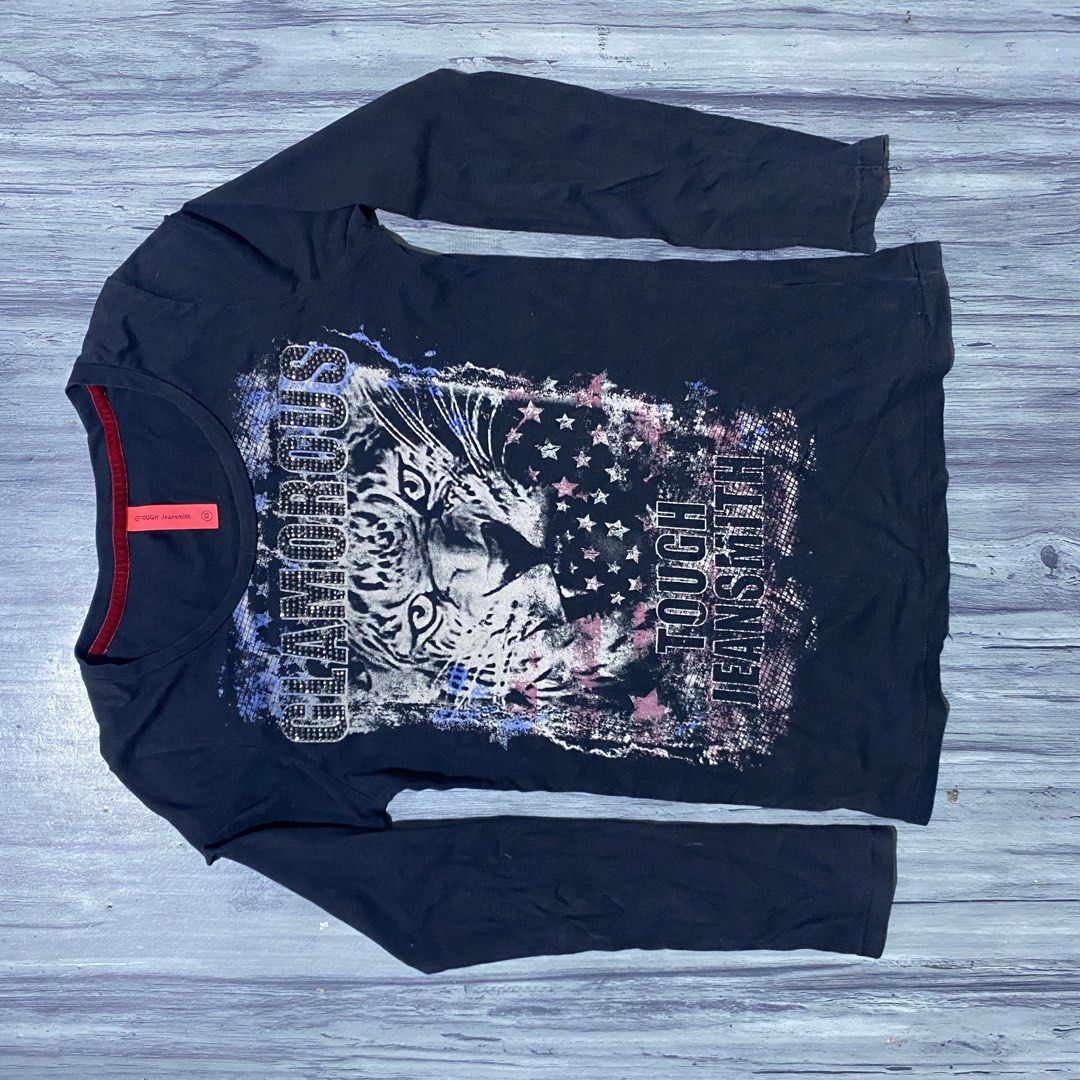 Glamorous Tough Jeansmith Leopard Graphic Long Sleeve Tee (Category: Longsleeves) located in Lucena. Submitted by vxgiore_ (Listing ID 1446897316, Image 2). Description: Glamorous Tough Jeansmith Leopard Graphic Long Sleeve Tee XS length: 23 width: 15 ₱200 + sf location: lucena city pf .