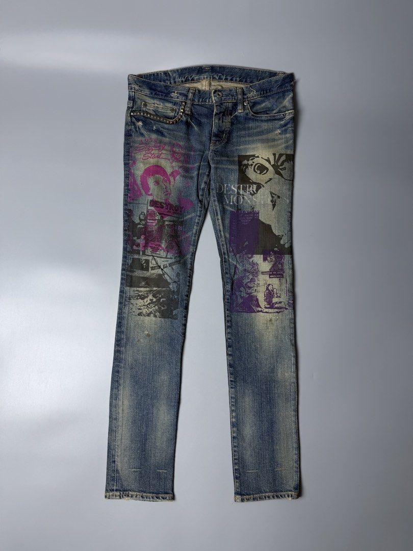 Hysteric Glamour Destroy All Monsters (Category: Jeans) located in San Pablo. Submitted by zzz.archvs (Listing ID 1446888550, Image 1). Description: Still in good condition Size small on tag Measurements on pictures Made in japan.
