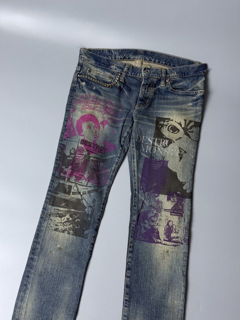 Hysteric Glamour Destroy All Monsters (Category: Jeans) located in San Pablo. Submitted by zzz.archvs (Listing ID 1446888550, Image 2). Description: Still in good condition Size small on tag Measurements on pictures Made in japan.