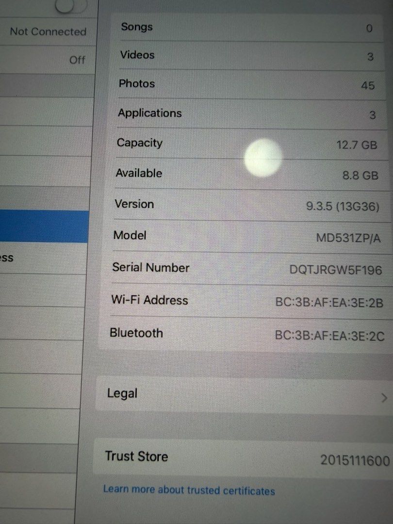 IPAD MINI 2 (Category: iPad) located in Makati City. Submitted by nixxx000 (Listing ID 1446898999, Image 2). Description: Please see photos for issues. Buy on your own risk.