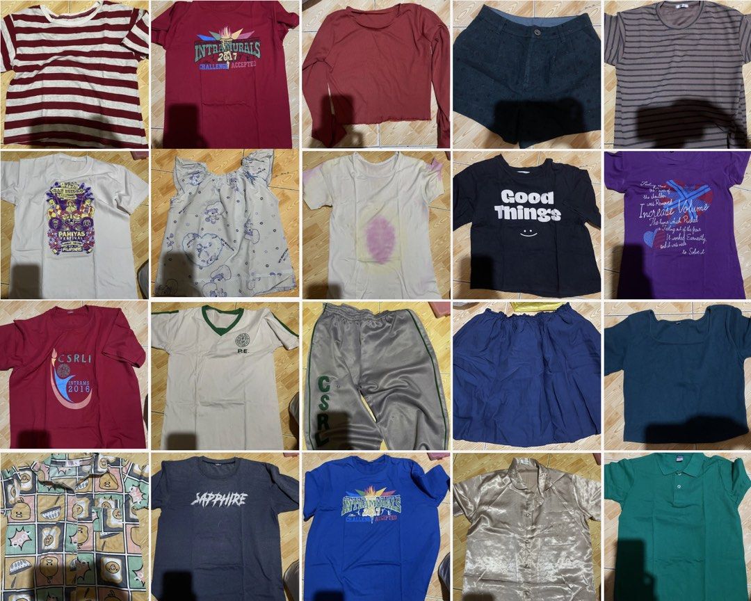 LAGUNA ONLY! for donation/ free used clothes (Category: Others Tops) located in Santa Rosa. Submitted by addielainee (Listing ID 1446718883, Image 2). Description: ‼️ PLEASE MANAGE YOUR EXPECTATIONS ‼️ MAJOR DECLUTTERING still wearable most of them are old school shirt, take it at your own risk feel free to message me if you have any questions :)) within laguna only! for pick-up only! if delivery within laguna, you must pay the shipping cost .