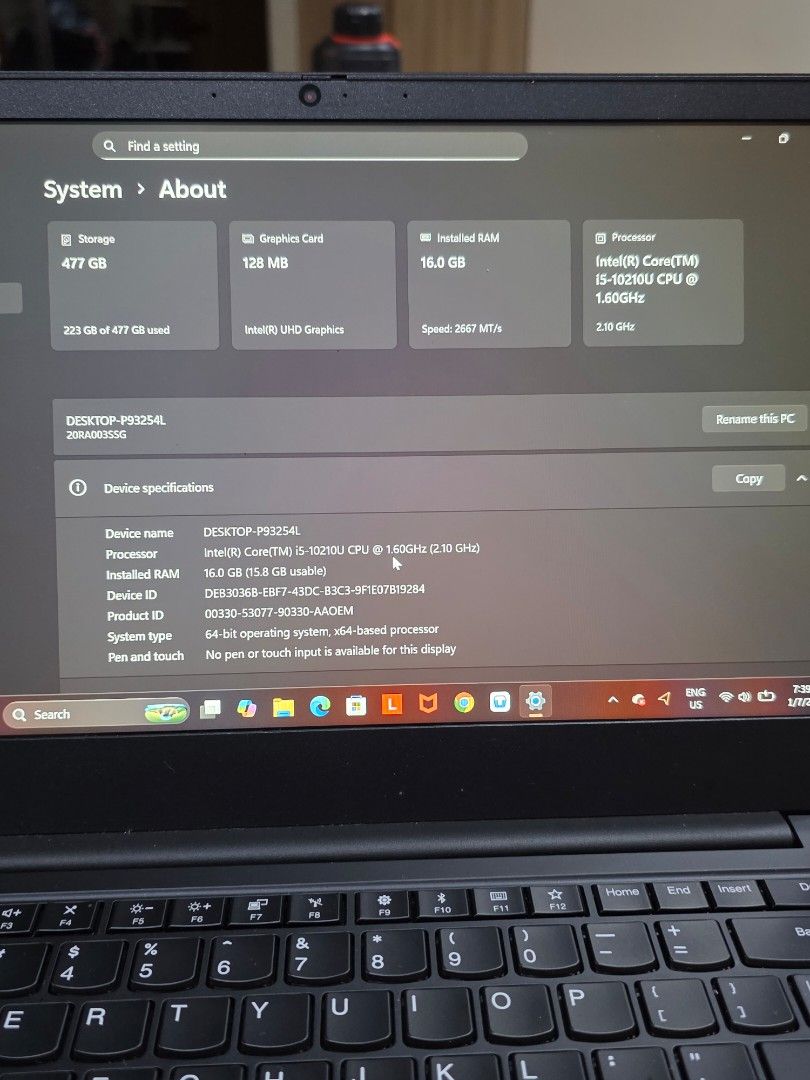 Lenovo ThinkPad E14 Gen 2 Laptop Intel Core i5 10th Gen497032611266580484