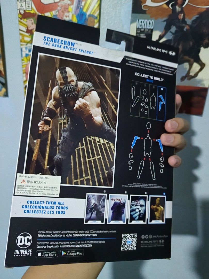 Mcfarlane Scarecrow Figure (Category: Figurines & Statues) located in Dasmarinas. Submitted by c.aictv (Listing ID 1446835390, Image 2). Description: BIB 2,300 Set BIB Mcfarlane Joker (Bane BAF) Price: 1,400 Condition: Bad Box BIB Mcfarlane Scarecrow (Bane BAF) Price: 1,000 Condition: Good This is from my personal collection, What you see is what you get. Please manage expectations, packaging / boxes are not perfect due to age and/or shelfware. N