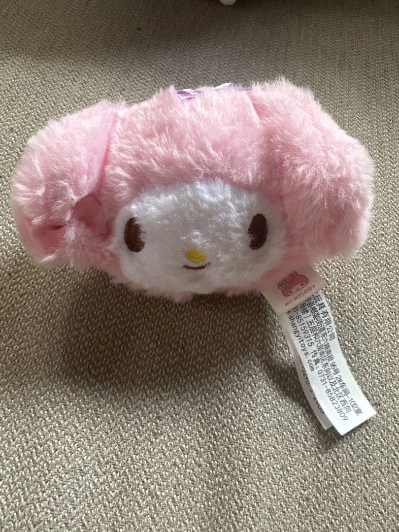My Melody Pink Fluffy Plush Keychain set (Category: Plushies & Soft Toys) located in Cainta. Submitted by shopbyyna (Listing ID 1446785724, Image 1). Description: - Adorable pink My Melody plush keychain - Features a cute blue bow on the back - Equipped with a clip for easy attachment to bags, backpacks, or keys - A must-have for any Sanrio enthusiast!.