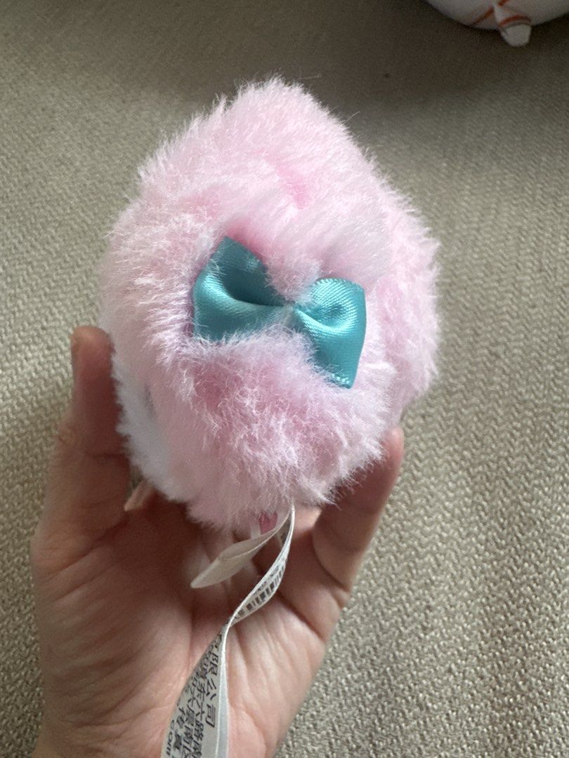 My Melody Pink Fluffy Plush Keychain set (Category: Plushies & Soft Toys) located in Cainta. Submitted by shopbyyna (Listing ID 1446785724, Image 2). Description: - Adorable pink My Melody plush keychain - Features a cute blue bow on the back - Equipped with a clip for easy attachment to bags, backpacks, or keys - A must-have for any Sanrio enthusiast!.