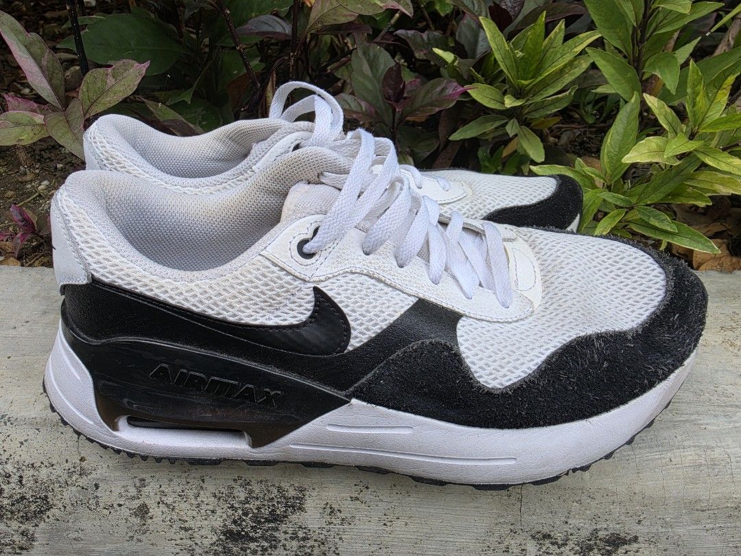 Nike Air Max SYSTM (Size 11) (Category: Casual Shoes) located in Makati City. Submitted by bastybb (Listing ID 1446833718, Image 2). Description: Selling my authentic Nike Air Max SYSTM in Summit White/Black (Style Code: DM9537-103). Excellent retro '80s look with visible Air cushioning, perfect for daily wear. Size: US Men's 11 (UK 10 / EUR 45) Condition: 8/10. Barely used nowadays since I work from home (WFH) most of the week. No sole separatio