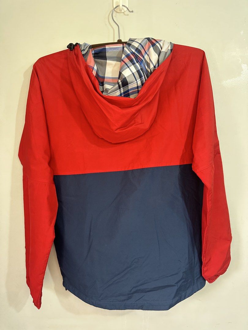 Nike Reversible Anorak Jacket Red Navy Plaid (Category: Coats, Jackets and Outerwear) located in Manila. Submitted by markokostlich (Listing ID 1446793283, Image 2). Description: - Authentic Nike Anorak Jacket - Stylish Red & Navy Color Block Design - Reversible: Features a cozy plaid lining on the other side - Functional Front Pocket - Convenient Side Zippers for ventilation - Ideal for protection against windy conditions - Dimes: L- 27, W-21 📌
