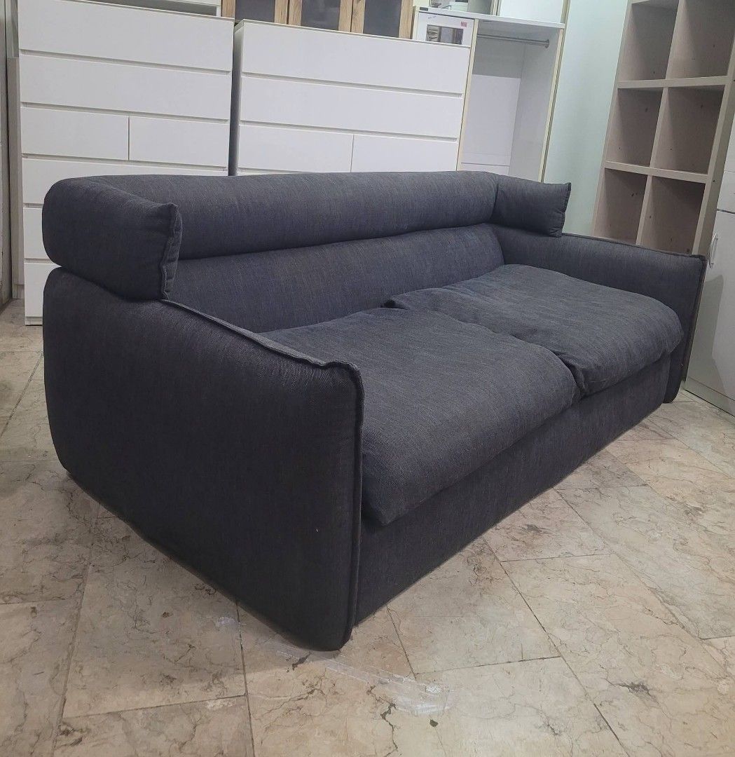 Nitori 3 Seater Sofa (Category: Sofas) located in Quezon City. Submitted by dannikkishoppe2 (Listing ID 1446737920, Image 2). Description: Nitori 3 Seater Sofa ‼️₱15000‼️ *soft foam, wooden frame *in good condition *washable cushion cover Please manage your expectations as there might be minimal flaws. Color may vary due to lighting, it may appear darker or lighter in person. Check photos first before buying. Please refrain from purchasing if you
