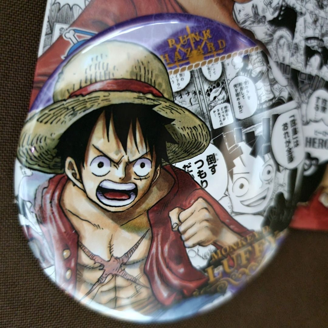 Official One Piece - Monkey D. Luffy - HEROES Can Badge (Category: Character Goods) located in Cavite. Submitted by katwuhoo (Listing ID 1446908682, Image 2). Description: Official merch from Mugiwara Store Tokyo: ■ Unused ■ Original packing in photos; opened to check pulled design ■ Size: 75mm (Large) MOP: GCash / BDO Chat for inquiries.