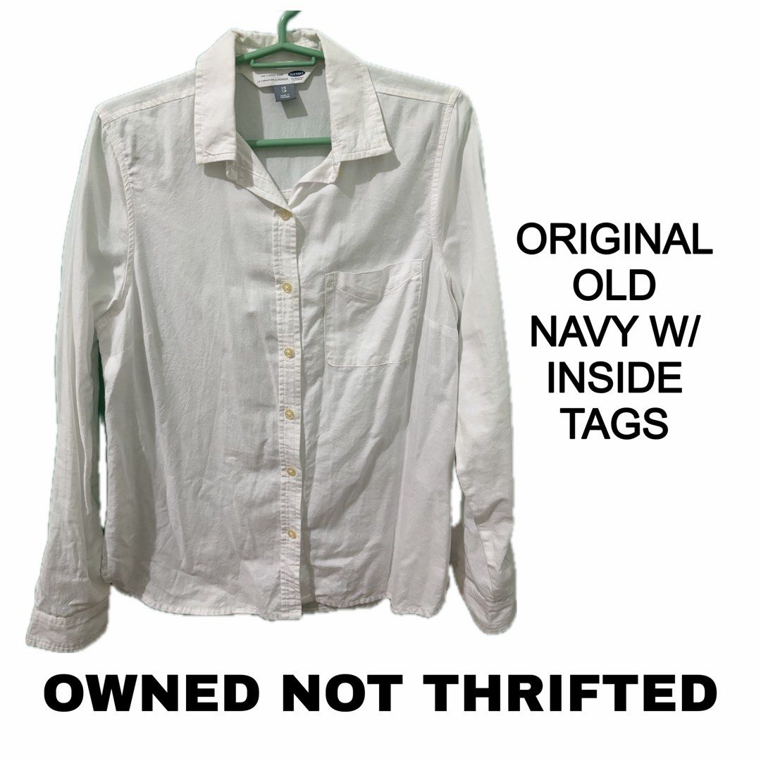 Old Navy Classic Shirt White XS (Category: Shirts) located in Santo Tomas. Submitted by ymm0210 (Listing ID 1446820732, Image 1). Description: - Original Old Navy classic shirt - Color: White - Size: XS - Material: 100% Cotton - Made in Vietnam - not thrifted - All original tags included.