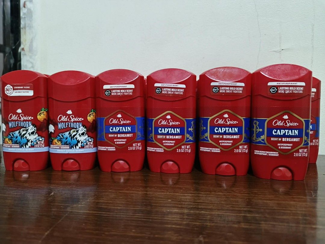 Old Spice Deodorant Sticks - Wolfthorn & Captain (Category: Fragrance & Deodorants) located in Davao. Submitted by asdfghjkenth_ (Listing ID 1446822324, Image 1). Description: - Bundle includes 6 Old Spice solid deodorant sticks. - Scents included: 2x Wolfthorn, 4x Captain. - All are solid deodorant sticks. - Enjoy your favorite scents in one convenient package. - Excellent value for multiple deodorant sticks..