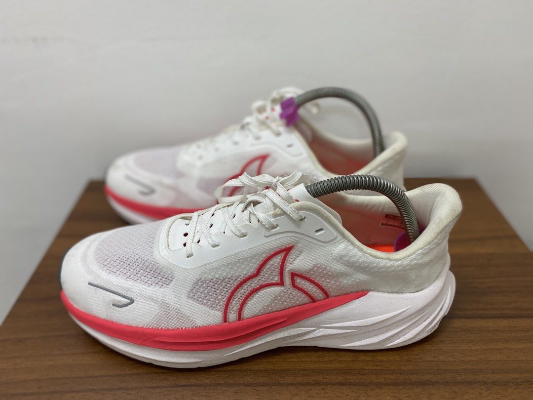 Ortuseight Running Shoes (Category: Other Sports Equipment and Supplies) located in Putrajaya. Submitted by bundlecomrade (Listing ID 1446798565, Image 1). Description: - 8UK/27CM - Cod Putrajaya - Brand: Ortuseight - Color: White with pink accents - Features: Lightweight, breathable mesh upper - Ideal for: Running or everyday wear - Condition: Minor scuffs on sole and toe area, plenty of life remaining.