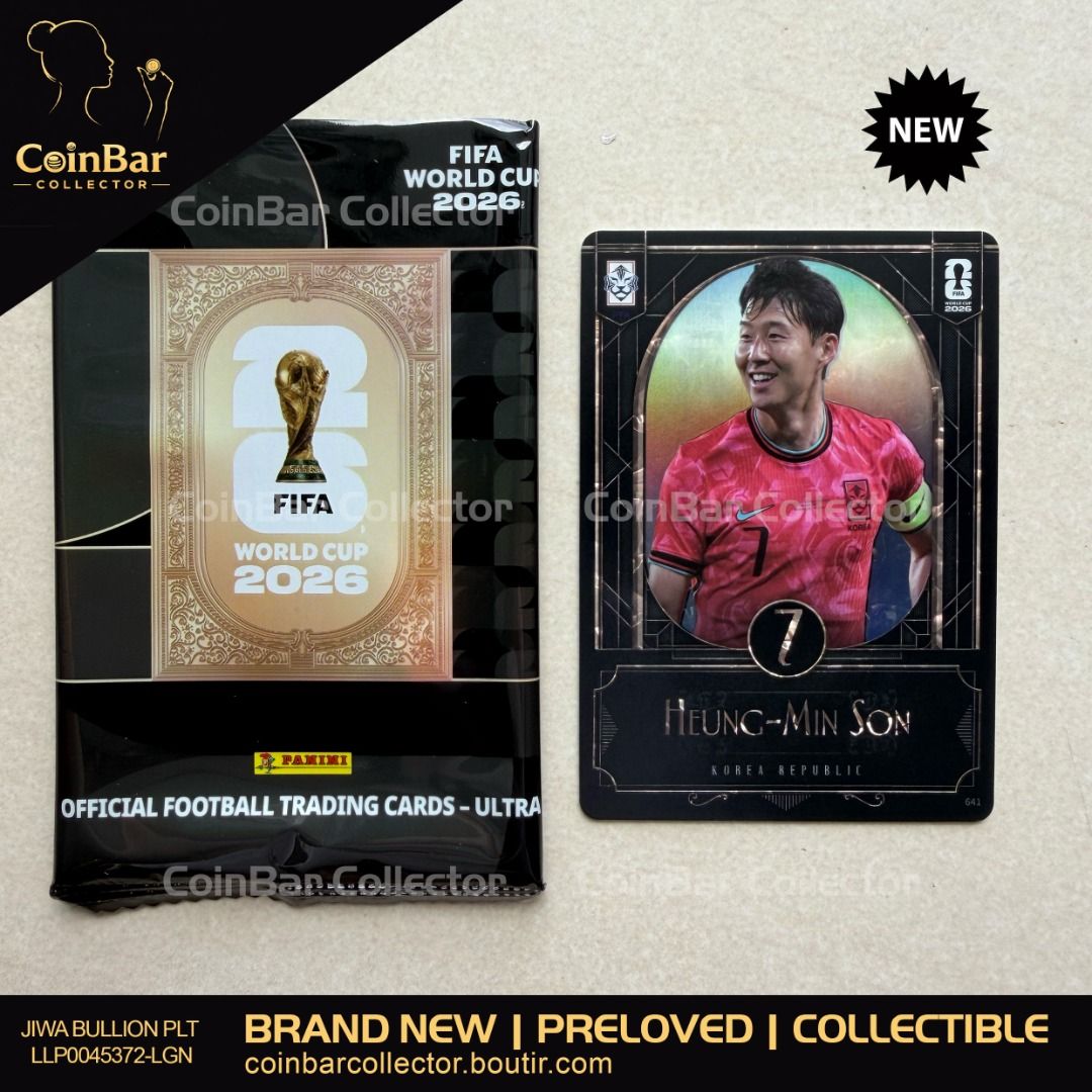 Panini 2026 FIFA World Cup Official Football Trading Card Black Ultra Edition Kayou TCG- Heung Min Son (Category: Vintage Collectibles) located in Kuala Lumpur. Submitted by coinbar_collector (Listing ID 1446895175, Image 1). Description: Shop here: coinbarcollector.boutir.com Panini x Kayou 2026 FIFA World Cup Official Football Trading Card Black Ultra Edition- Heung Min Son x 1 Official FIFA World Cup 2026™ licensed trading cards Condition: NEW