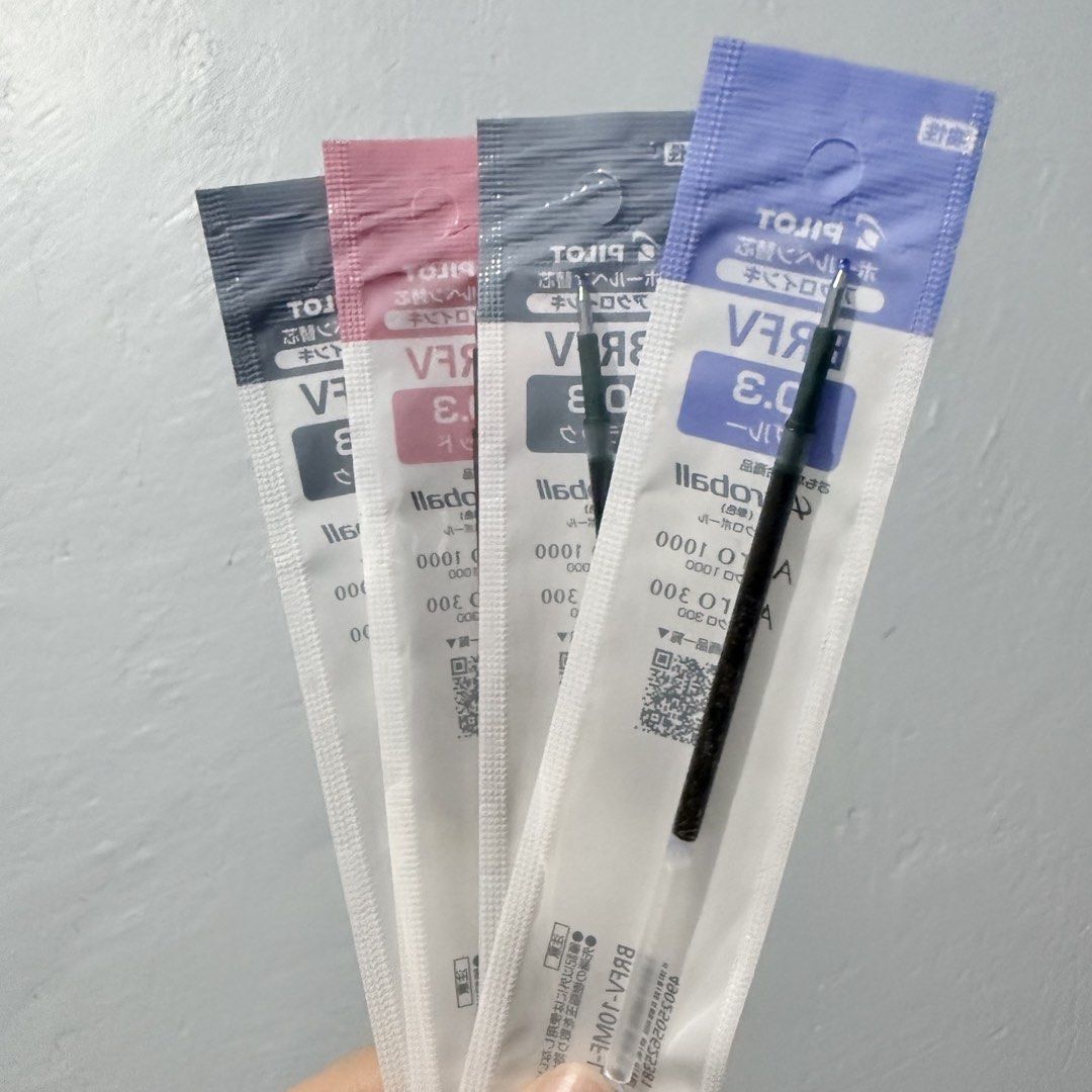 Pilot Acroball 0.3mm Ballpoint Pen Refills (Category: Stationery & School Supplies) located in Cavite. Submitted by ace_ss (Listing ID 1446849951, Image 2). Description: Note: Nabuksan lang packaging ng isang refill (black) kasi I tried to fit it inside my pen. Pero all refills have not been used yet! - Pilot Acroball Pen Refills - Tip Size: 0.3mm - Available Colors: Blue, Black, Red RFS: Thought it would fit my acroball 0.7 pen : (( selling as a