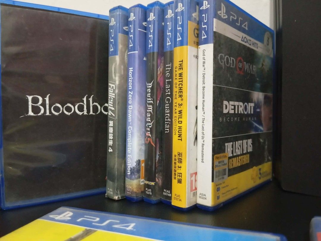PlayStation 4 Pro Console + 9 Games Bundle (Category: PlayStation) located in San Mateo. Submitted by jcvasco (Listing ID 1446785414, Image 2). Description: PS4 Pro Console 1TB DualShock 4 Controller 6 Games Included: - Detroit: Become Human - The Witcher 3: Wild Hunt - Devil May Cry 5 - Horizon Zero Dawn: Complete Edition - Fallout 4 - God of War All game discs are in their original cases. Ready for a new owner! 15k if kasama ang Red Dead Redemp