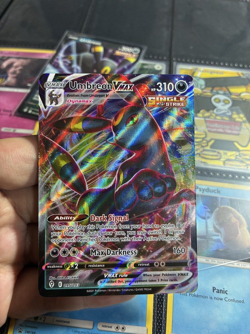 Pokemon Card - Umbreon VMAX (Category: Raw Singles) located in Paranaque City. Submitted by dizquest (Listing ID 1446774248, Image 1). Description: FS only! Umbreon Vmax (NM) Evolving Skies PM for more inquiries! Location: Paranaque City MOP: Bank Transfer MOD: lalamove/grab/lbc .