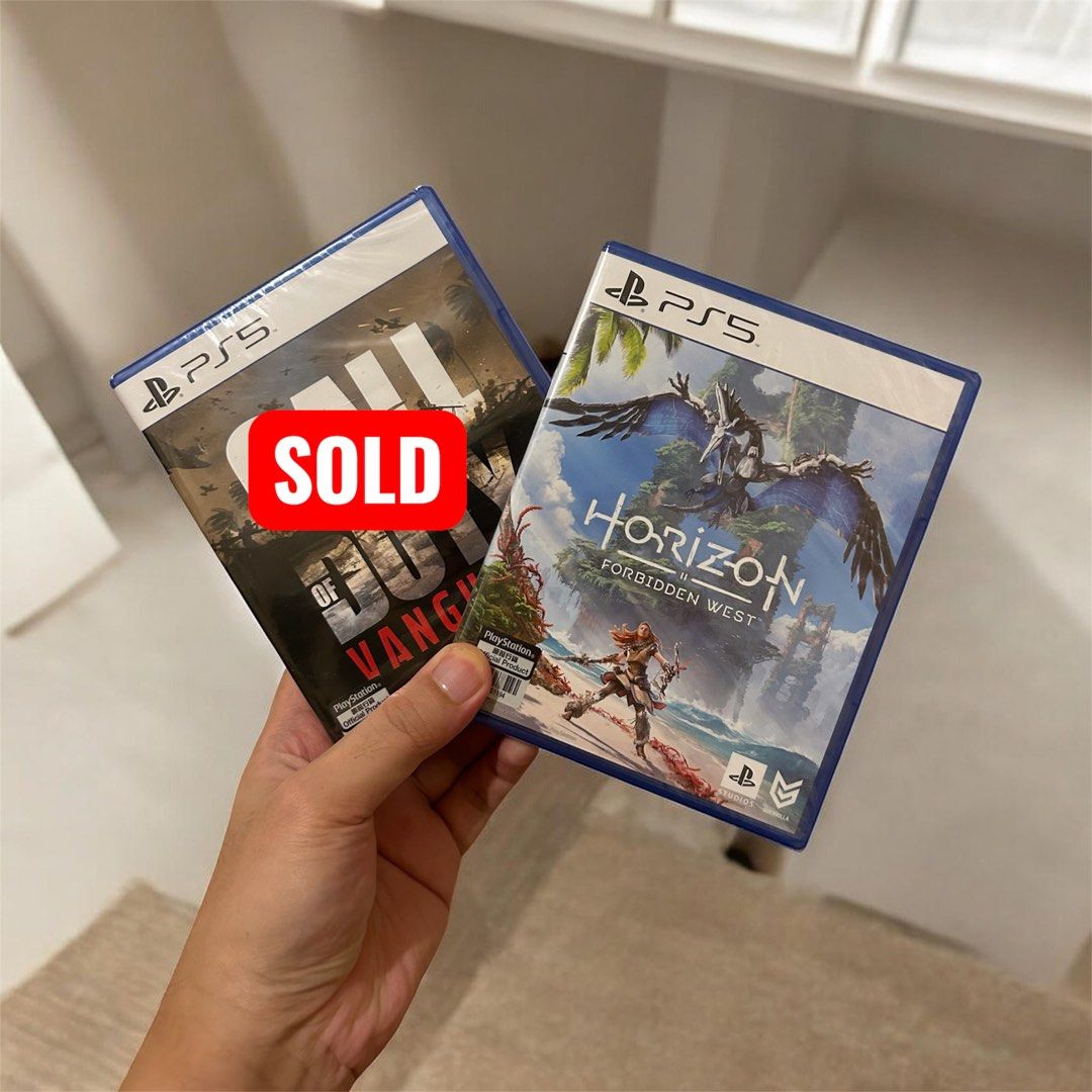 Horizon Forbidden West PS5 (Category: PlayStation) located in Santa Maria. Submitted by jhaysiem (Listing ID 1441178839, Image 1). Description: - PS5 Games for Sale: Call of Duty Vanguard & Horizon Forbidden West - Perfect for: Any PlayStation 5 owner looking for new gaming adventures. - Special Offer: Grab both games together for a fantastic deal!.