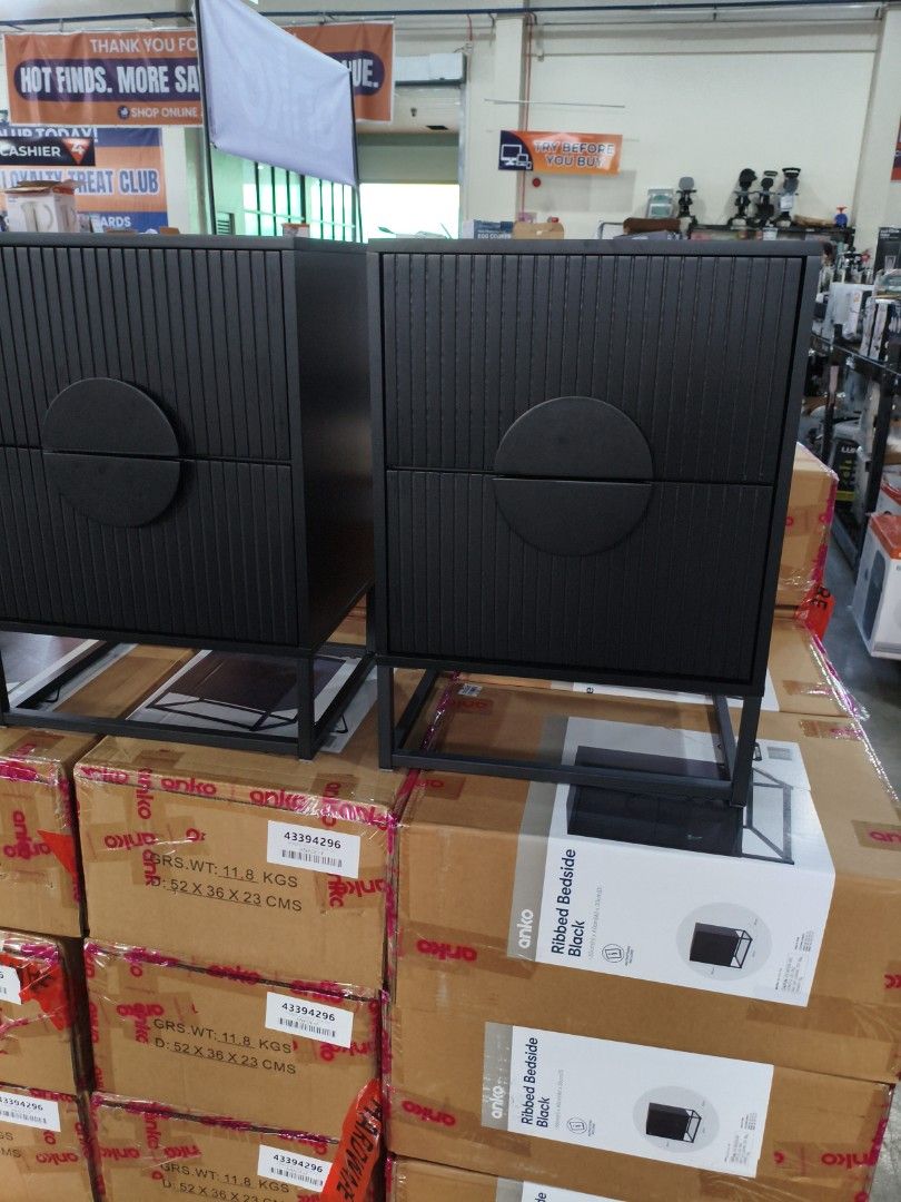 Ribbed bedside black 2drawer (Category: Tables & Sets) located in Manila. Submitted by hmrgrace5. (Listing ID 1446812526, Image 3). Description: 55x40x30cm.