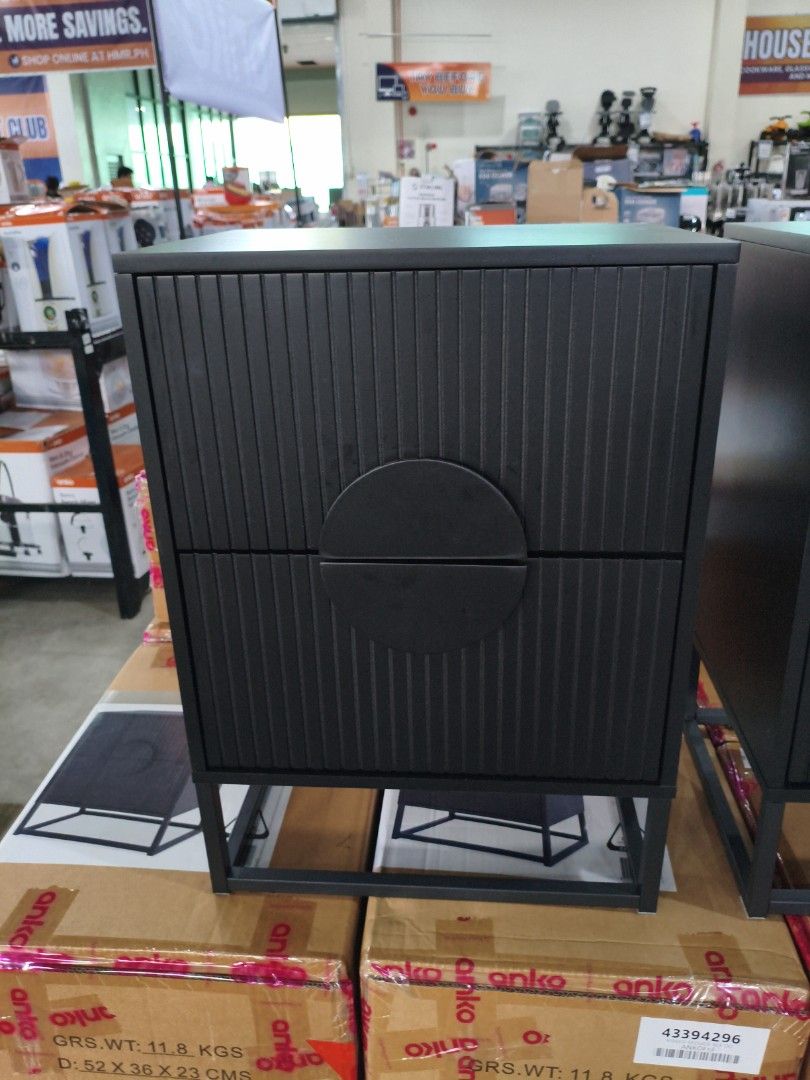 Ribbed bedside black 2drawer (Category: Tables & Sets) located in Manila. Submitted by hmrgrace5. (Listing ID 1446812526, Image 2). Description: 55x40x30cm.