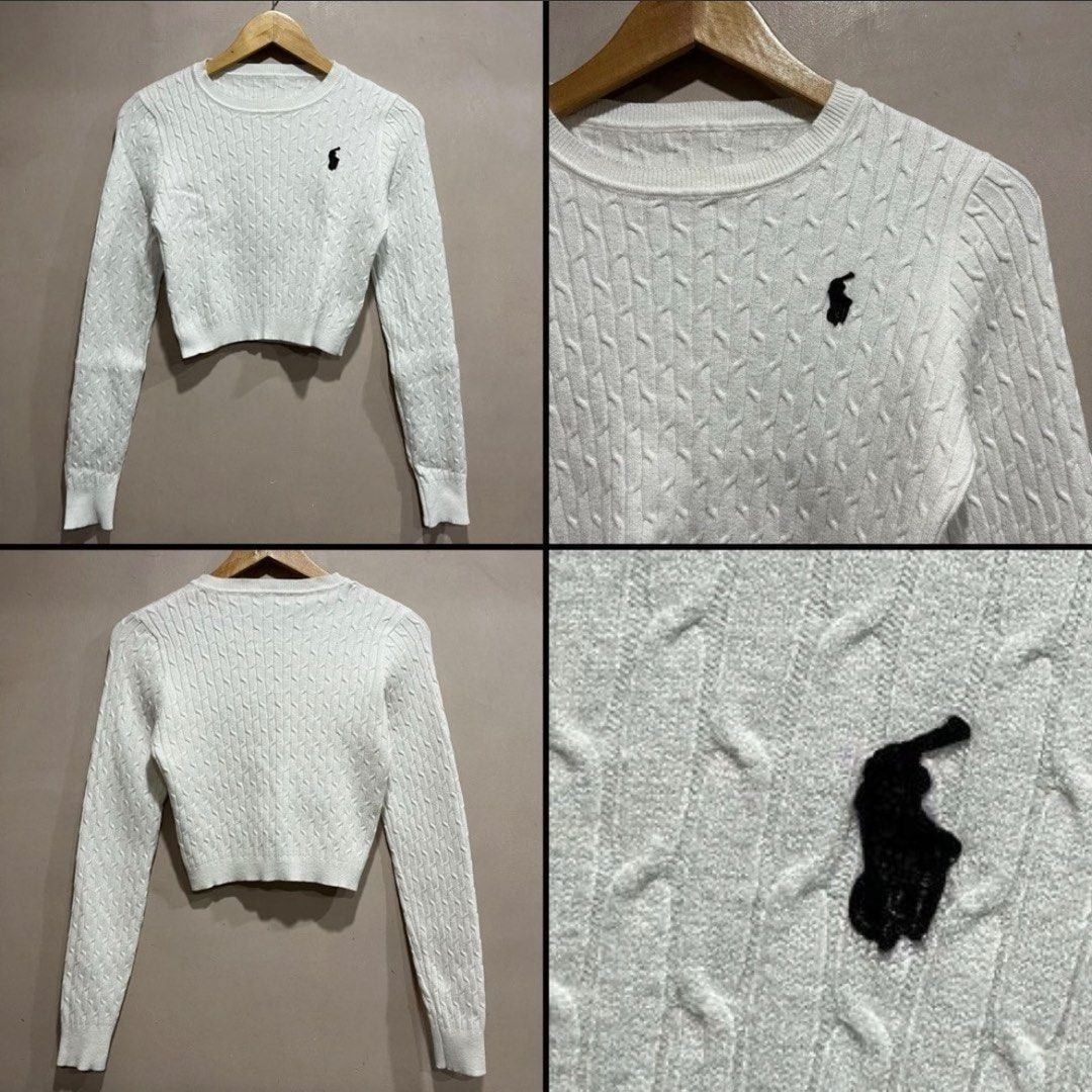 RL Cable Knitted Cropped Longsleeve (Category: Longsleeves) located in Taytay. Submitted by second_couturecache (Listing ID 1446838567, Image 3). Description: Not OG. May sign use and minimal stains, fits small to medium frame. First to pay basis and payment first. Delivery shouldered by buyer: Lalamove, J&T, or Flash Express. No rush shipping. Location: Taytay, Rizal.