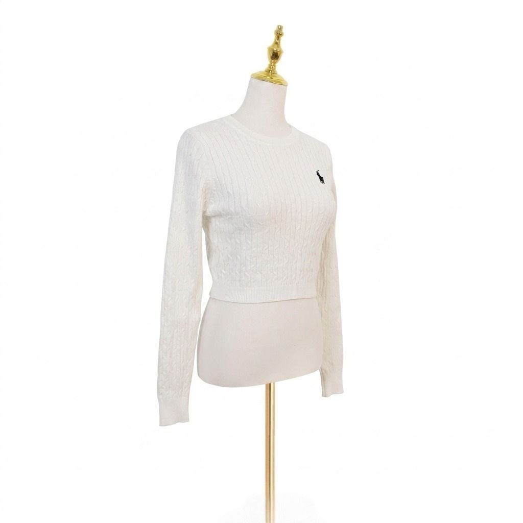 RL Cable Knitted Cropped Longsleeve (Category: Longsleeves) located in Taytay. Submitted by second_couturecache (Listing ID 1446838567, Image 2). Description: Not OG. May sign use and minimal stains, fits small to medium frame. First to pay basis and payment first. Delivery shouldered by buyer: Lalamove, J&T, or Flash Express. No rush shipping. Location: Taytay, Rizal.