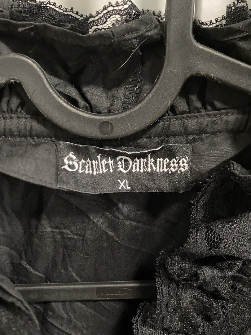 Scarlet darkness ruffle blouse (Category: Blouses) located in Tagaytay City. Submitted by grayl_thrift (Listing ID 1446787546, Image 3). Description: .