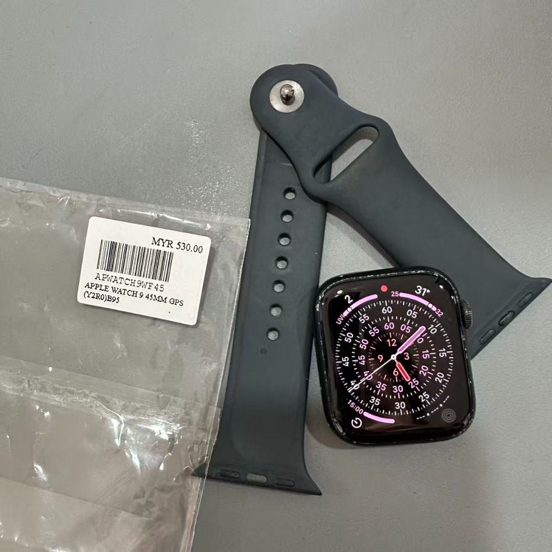 SECOND HAND - WATCH ONLY APPLE WATCH 9 45MM GPS (Category: Watches) located in Johor Bahru. Submitted by PROMOBILE_MASAI (Listing ID 1446821953, Image 1). Description: ♻️ ‼️ TRADE IN WELCOME ‼️ ♻️ ⭐ SECOND HAND - WATCH ONLY APPLE WATCH 9 45MM GPS 💥 PROMOTION PRICE RM 530 💥 ✅ Very good condition ✅ 100% fully tested ✅ 1 Year Under brand Warranty ✅ 1 Months Warranty For Used Android ✅ 3 Months Warranty For Used iPhone ✅ 7 Days 1 to 1 Exchange 🚚 D