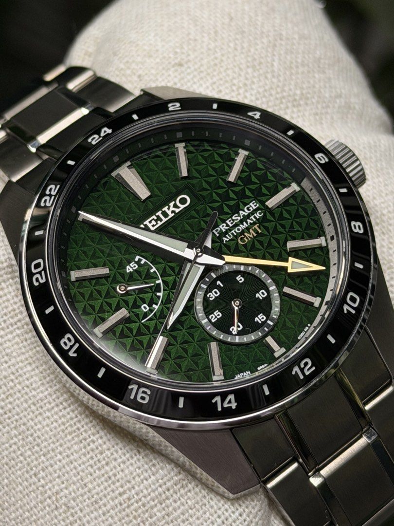 Seiko Presage Sharp Edge Green Gmt SPB219 / SPB219J1 (Category: Luxury Watches) located in Manila. Submitted by watch_cop (Listing ID 1446862794, Image 2). Description: Seiko Presage Sharp Edge Green Gmt SPB219 / SPB219J1 Price ₱65,000 Condition Brandnew Inclusion Double Box,guarantee, Warranty Card Hang Tag Caliber Number: 6R64 Movement Type: Automatic Power Reserve: Approx. 45 hours Jewels: 29 jewels Screw case back See-through case back Case M