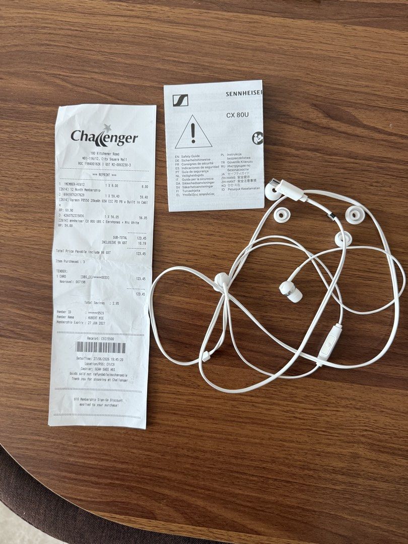 Sennheiser CX 80U In-Ear Earphones White
