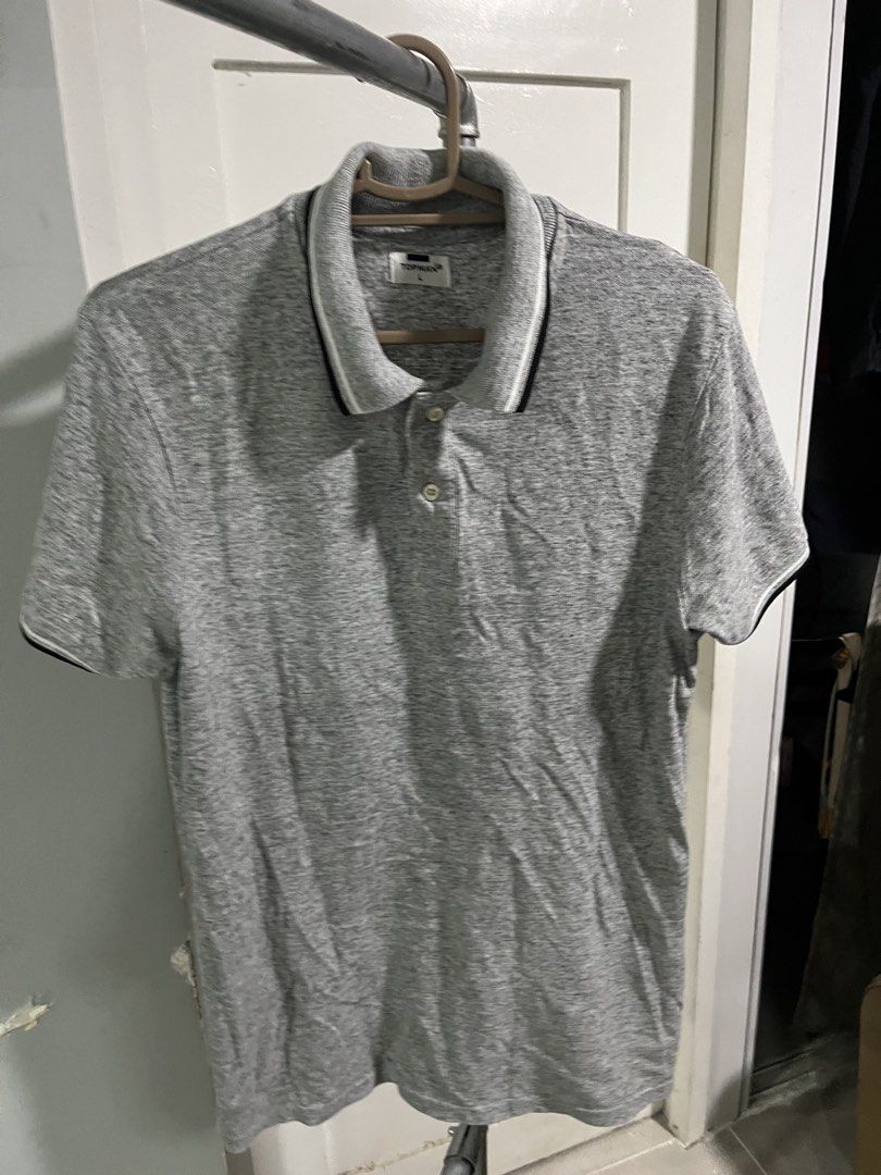 Topman Grey Marl Polo Shirt - Size L (Category: Tshirts & Polo Shirts ) located in Cebu City. Submitted by downthelineph (Listing ID 1446830294, Image 1). Description: - Grey marl polo shirt from Topman - Short sleeves with contrast cuff trim - Classic collar with contrast tipping - Two-button placket - Comfortable and casual design - Perfect for everyday wear -L 29”, M 21”.