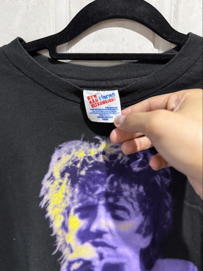 Vintage 90s Rod Stewart tshirt (Category: Tshirts & Polo Shirts ) located in Manila. Submitted by allinthiswall (Listing ID 1446899309, Image 3). Description: REAL VINTAGE 90s HOT ROD STEWIE UNPLUGGED PROMO TSHIRT PURPLE ROD STEWART PRINT UPFRONT CLEAN SCRIPT AT THA REAR 90s hanes tag large All single stitch Boxy 21.5 by 26.