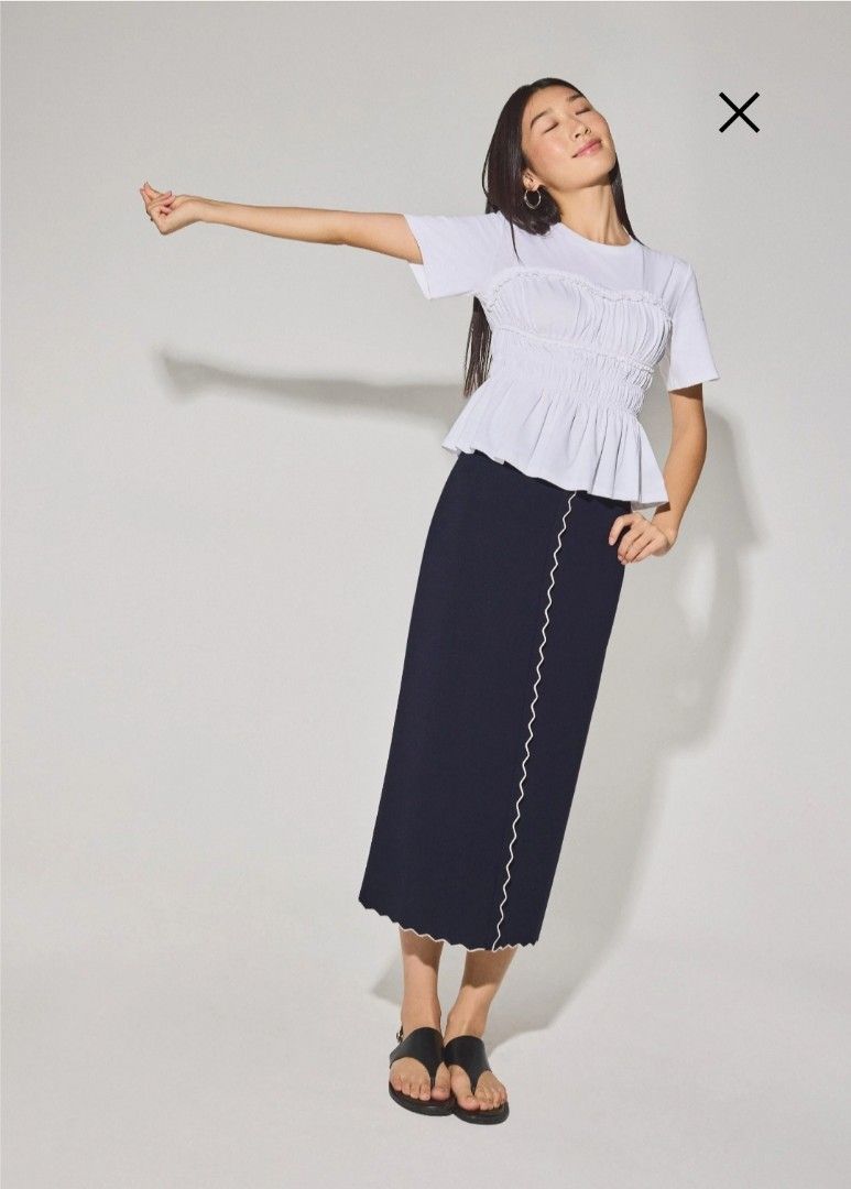 White Ruched Peplum Top (Category: Sleeveless) located in Manila. Submitted by mscloudnine (Listing ID 1446798804, Image 3). Description: - White short-sleeve top - Ruched detailing at bust and waist - Flattering peplum hem - Easy to style with skirts or pants - Suitable for casual or dressy occasions -100% cotton Retails for 2,290.00 Selling as low as 1,649.00 BRANDNEW with tag.