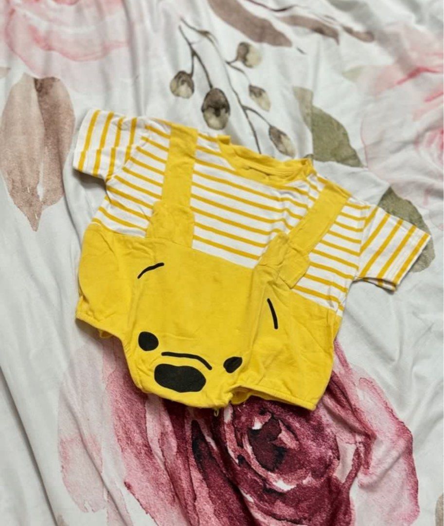 Winnie the Pooh Baby Romper & Hat Set (Category: Babies & Kids Fashion) located in Santa Maria. Submitted by js.shop2020 (Listing ID 1446757578, Image 2). Description: - 6-12 mos - Winnie The Pooh Costume - Includes a matching bucket hat with character ears. - Perfect for adventures, photoshoots, or everyday wear. - Made from soft and comfortable fabric..