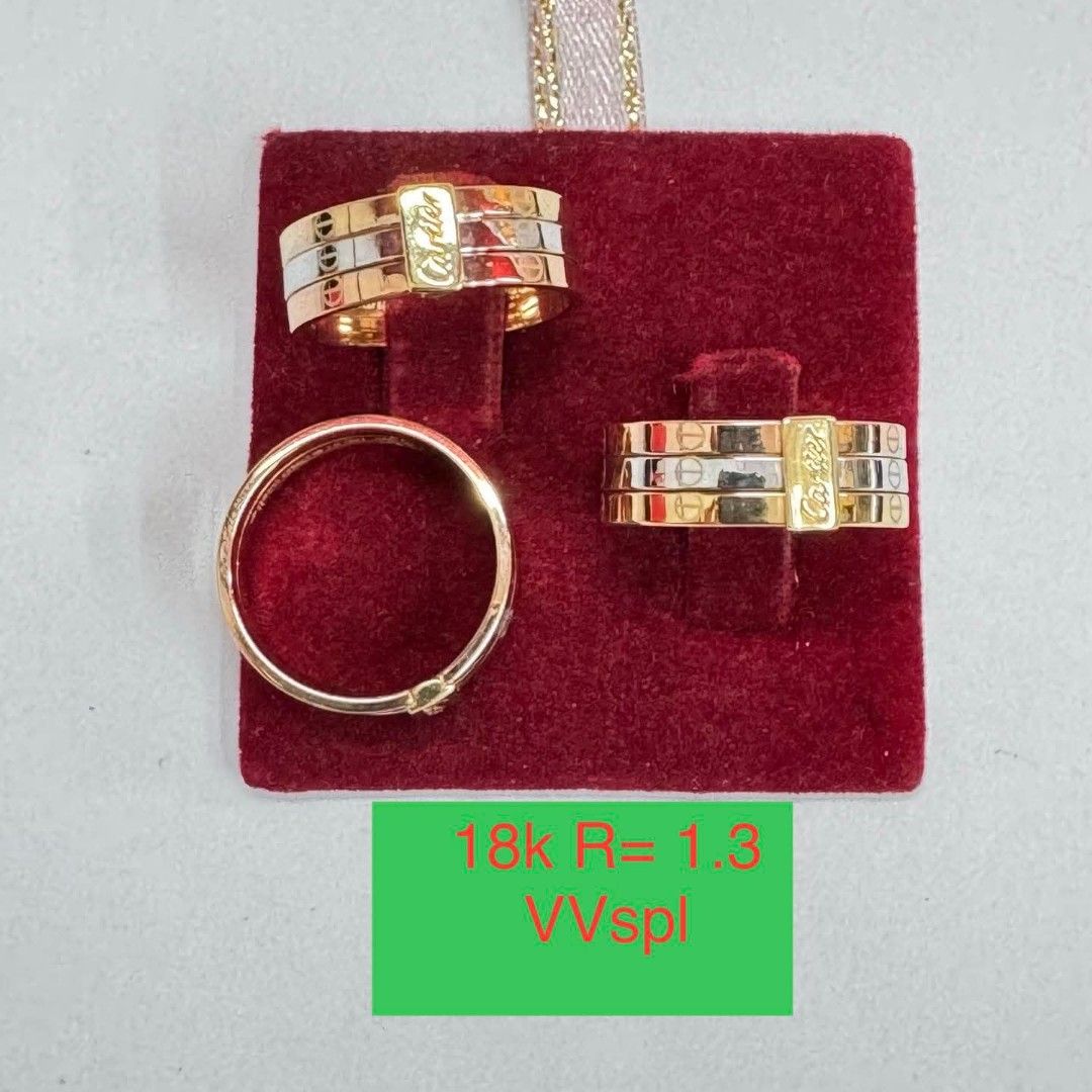 18k Saudi Gold triple love ring (Category: Rings) located in Manila. Submitted by bhelgoldseller2ndaccount (Listing ID 1441801526, Image 1). Description: New!!✨New!!✨New!! Authentic 18k Saudi Golds 💯pawnable/naisasanla 💯with high appraisal rate 💯good investment 💯Direct supplier price 👉OPEN for resellers 🌺please take time to evaluate their actual sizes and grams 👉Best panggift for all occasions ✅ Sold per grams not per piece Kya lowest pric
