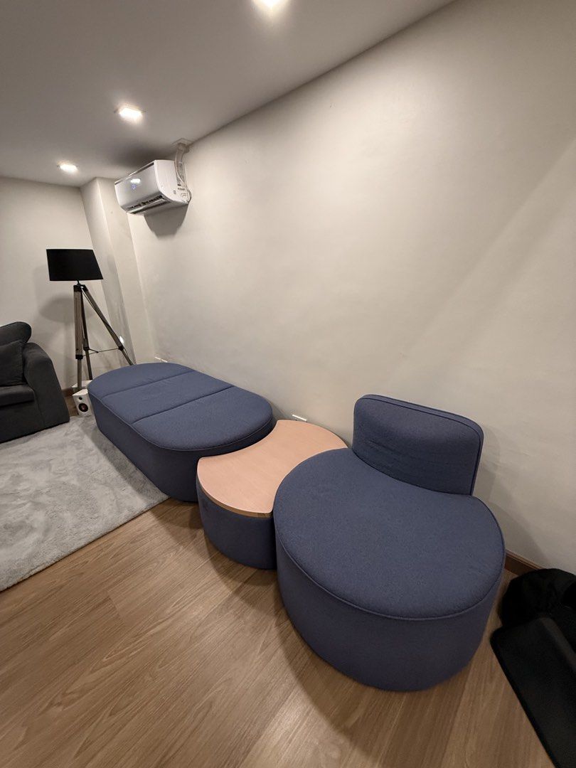 3 PC Navy Blue Sofa Set 4 seater with Table (Category: Sofas) located in Antipolo. Submitted by _reggg_ (Listing ID 1441915714, Image 1). Description: Disposing, extra sofa set.