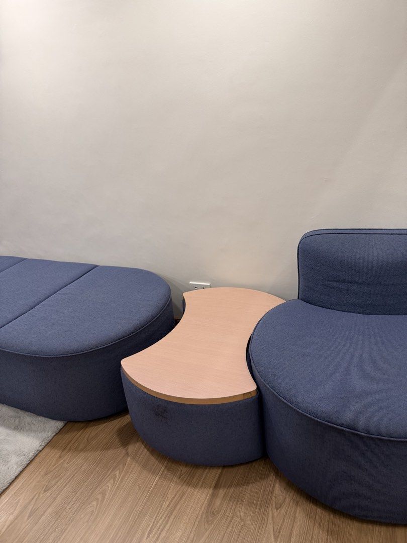 3 PC Navy Blue Sofa Set 4 seater with Table (Category: Sofas) located in Antipolo. Submitted by _reggg_ (Listing ID 1441915714, Image 2). Description: Disposing, extra sofa set.
