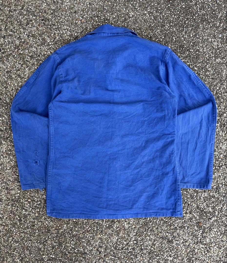 70's Sonorco Thrashed Sateen French Chore Jacket (Category: Coats, Jackets and Outerwear) located in Quezon City. Submitted by though.bare (Listing ID 1441860932, Image 2). Description: Fits on M up to L for Men In worn-out condition, best for custom repairs. Width : 21" Length : 28" Sleeve : 23" Shoulder : 18.5" No-when worns. Listings not marked sold/reserved are available. These are preloved/used items, manage expectations. Visit my profile fo