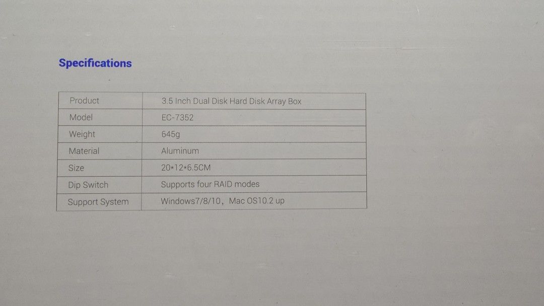 ACASIS 3.5 Inch Dual Disk Hard Disk Array Box EC-T352472661290553845762
