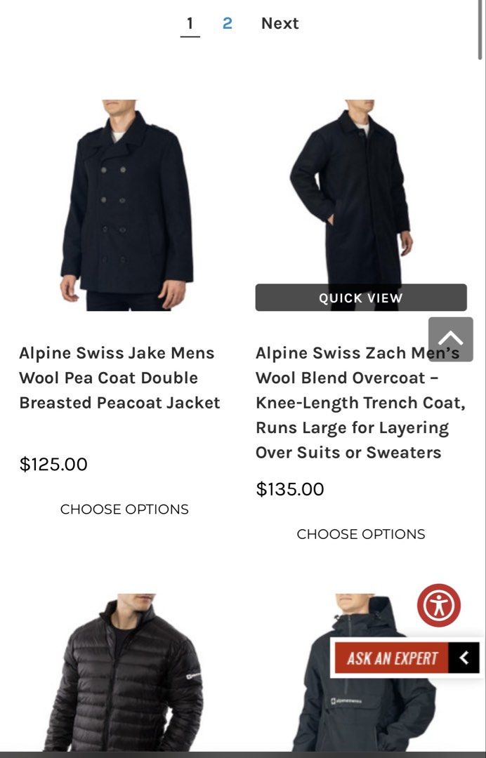 Alpine Swiss womens medium large wool grey winter coat jacket (Category: Coats, Jackets and Outerwear) located in Quezon City. Submitted by johnofmanila (Listing ID 1441852366, Image 3). Description: Dimes 19 pit to pit 27 length body 16 shoulder to shoulder Medium to Slim Large only Wool Polyester material Condition Excellent! Item storage code b38.