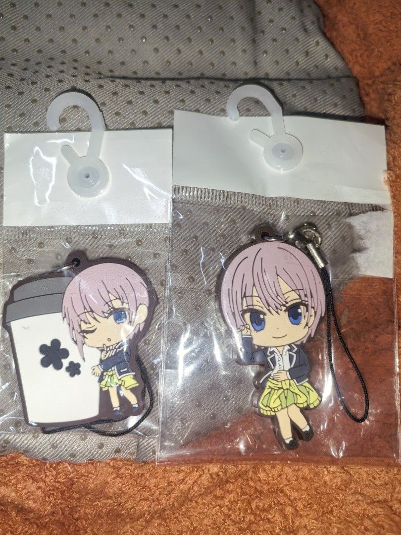 Anime Character Rubber Keychain with Coffee Cup Charm (Category: Character Goods) located in Paranaque City. Submitted by furugiyafinds (Listing ID 1441942341, Image 1). Description: Cute anime rubber keychains, one with a coffee cup charm. Both new in original packaging. Perfect for anime fans or as a gift!.