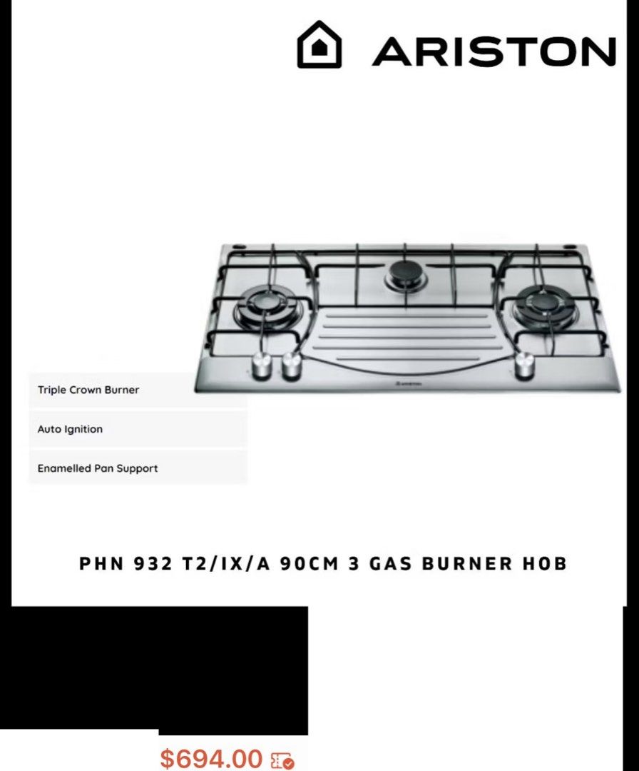 ARISTON GAS HOB PHN 932 T2/IX/A472730638148577280