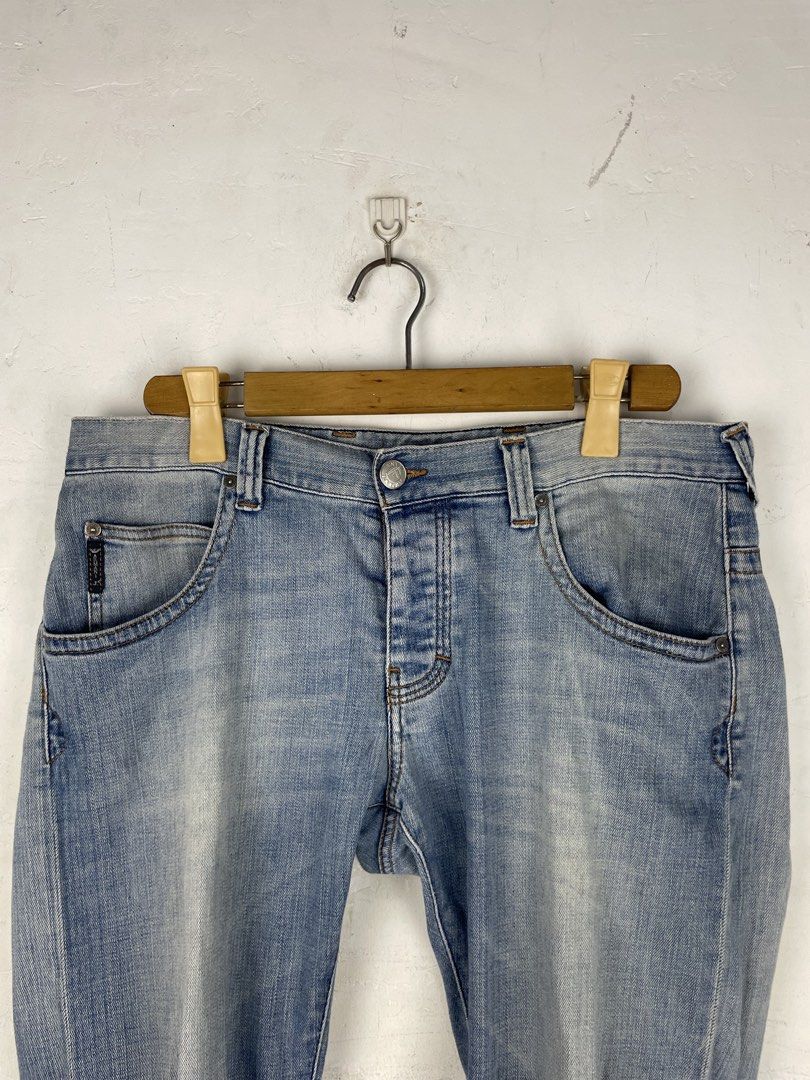 Armani Jeans Light Wash Denim Pants (Category: Jeans) located in Manila. Submitted by rdtp2 (Listing ID 1441797245, Image 2). Description: waistline 36 length 37 hem 8 no flaws nees wash 9/10.