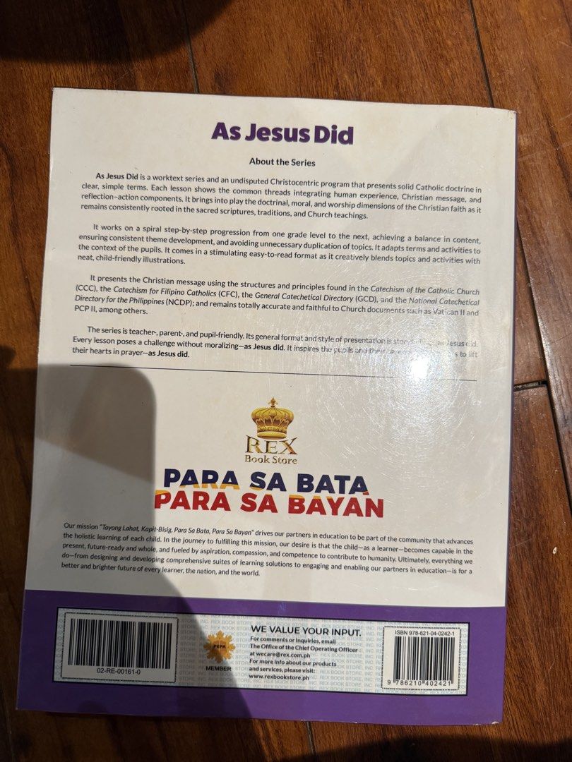 As Jesus Did Worktext in Religion/CLE Grade 5 Second Edition (Category: Religion Books) located in Quezon City. Submitted by saturdayfindsstudio (Listing ID 1441934122, Image 2). Description: - Title: As Jesus Did: Let Us Celebrate The Sacraments - Edition: Second Edition - Subject: Religion/CLE Worktext - Authors: The Men and Women of CMN-Asia, Inc., Renato N. Carvajal, Msgr. Sabino A. Vengco, Jr. - Consultant: Fr. James H. Kroeger, MM, Sr. Anna