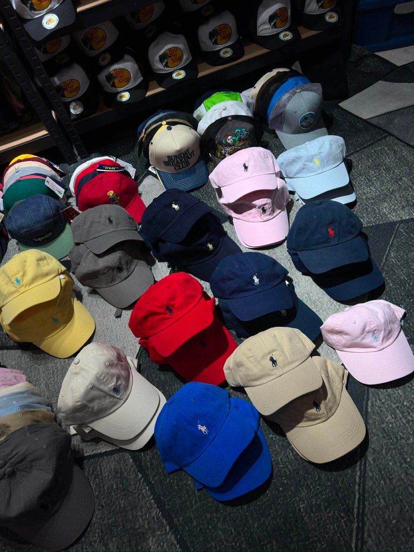 Assorted Caps - Supreme, Polo, Nike, Yankees, LA Dodgers (Category: Caps & Hats) located in Manila. Submitted by yuseff_1819 (Listing ID 1441952963, Image 2). Description: - Supreme 5-panel caps - Polo Ralph Lauren caps with iconic bear logo - Nike Air Max caps - Sports team caps: New York Yankees, LA Dodgers - Wide variety of colors and styles available - Please check photos for specific details of each cap.