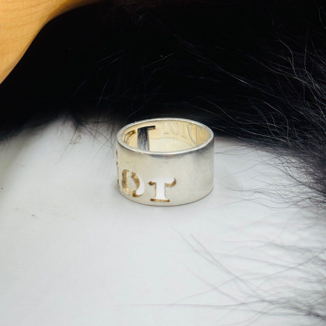 Authentic Christian Dior Logo Ring in Sterling 925 Silver (Category: Rings) located in Baguio. Submitted by paatttyyyy (Listing ID 1441911138, Image 3). Description: Authentic Christian Dior Logo Ring in Sterling 925 Silver Size 6 Guaranteed Authentic 💯.