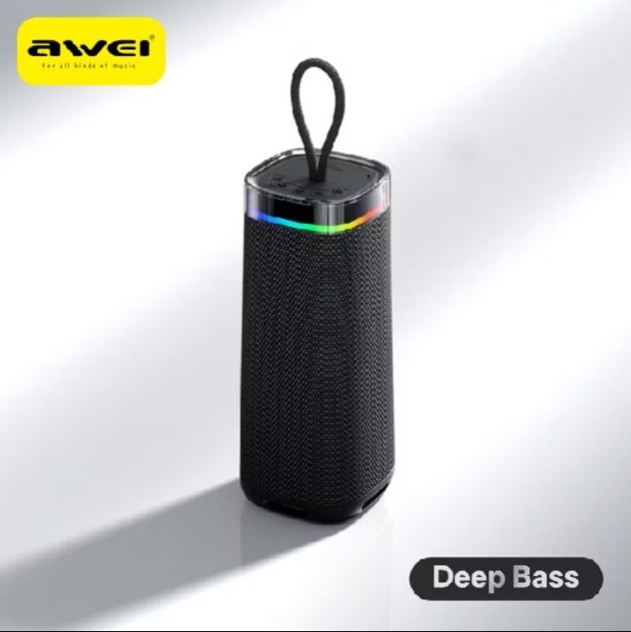 Awei Portable Bluetooth Speaker with Deep Bass and LED Lights