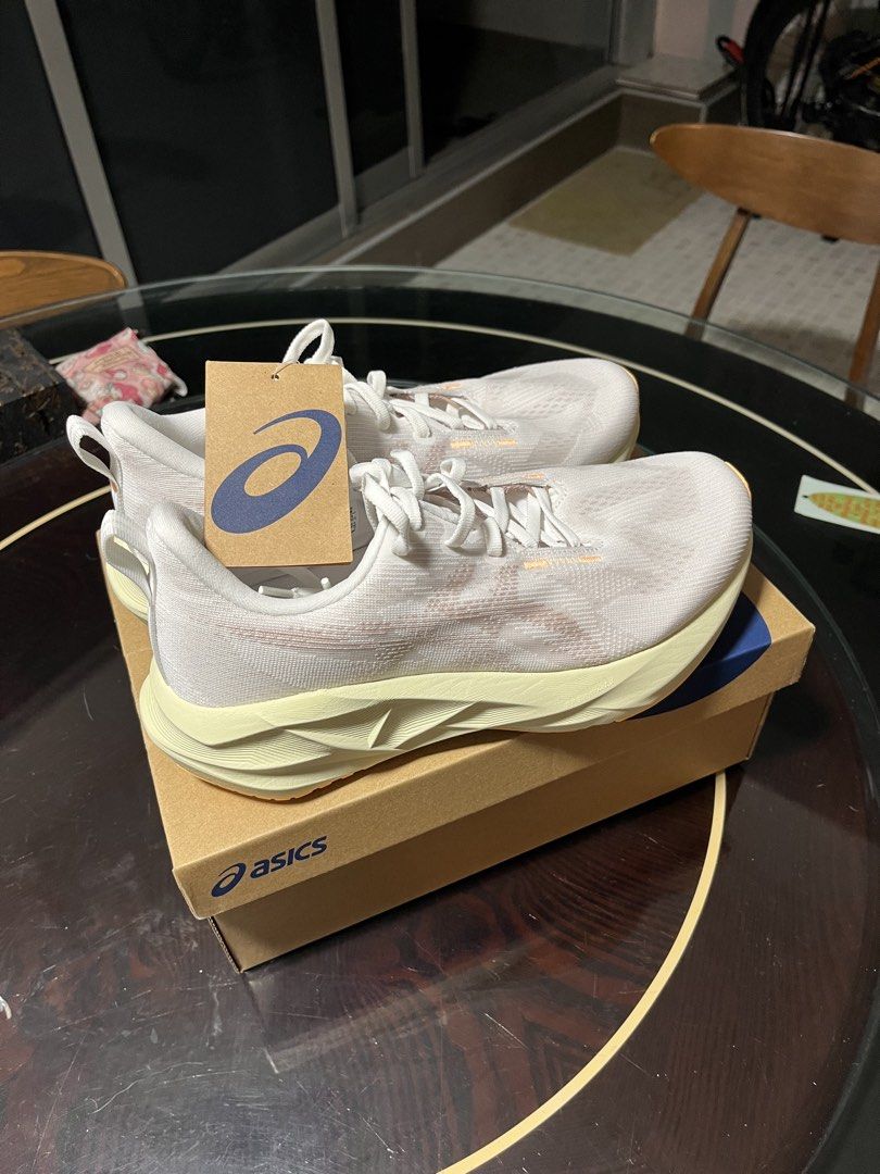 (BNIB) ASICS NOVABLAST 5 Running Shoes White/Fawn 1011B974-101 (Category: Sneakers) located in Singapore. Submitted by reonyrising (Listing ID 1441795495, Image 2). Description: - Includes original box and tags - Never worn.