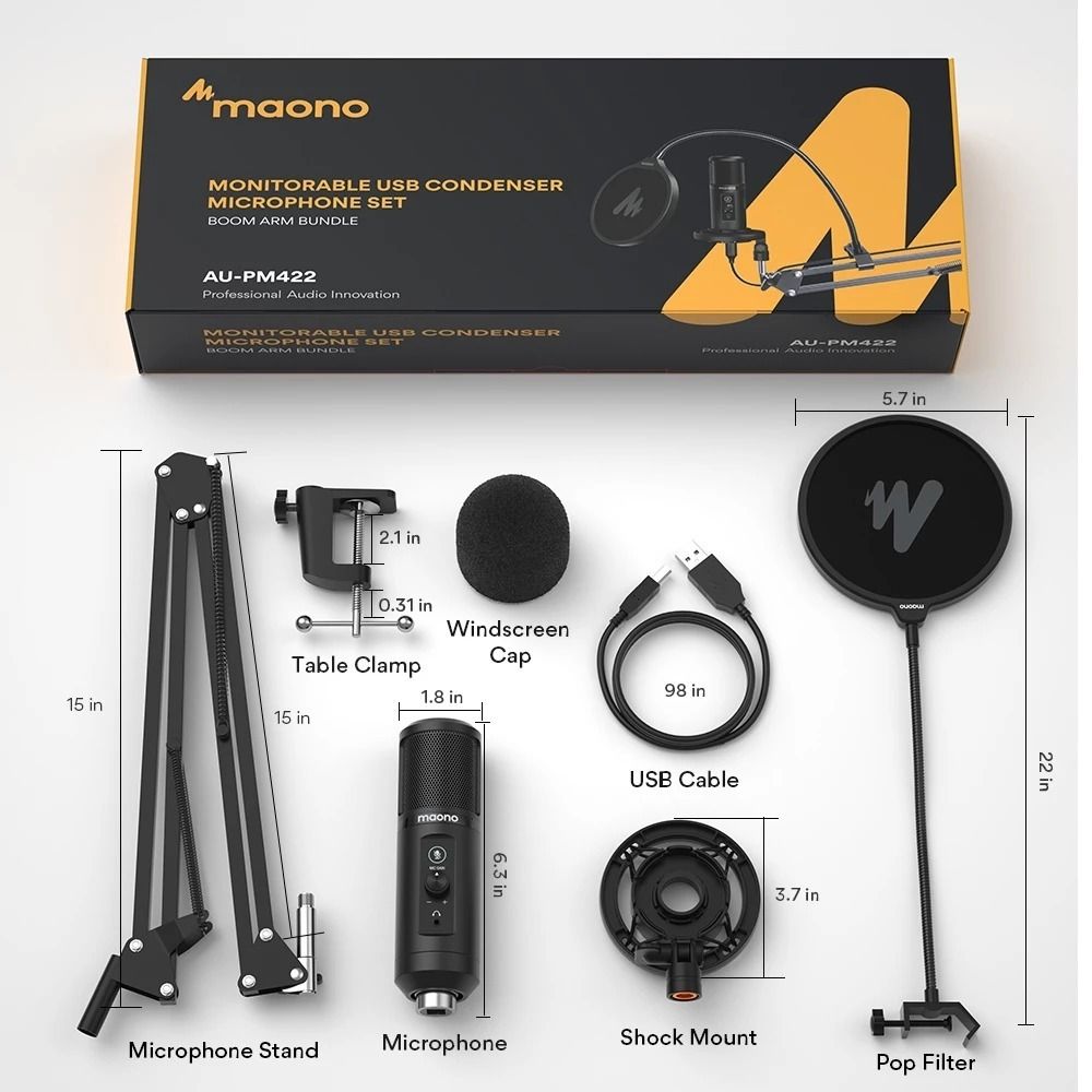 *BNIB* MAONO AU-PM422 USB Microphone + Condenser